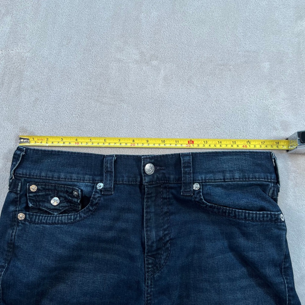 True Religion Geno Relaxed Slim Jeans Mens 34x32 Dark Wash Blue Denim Horseshoe - Picture 5 of 12